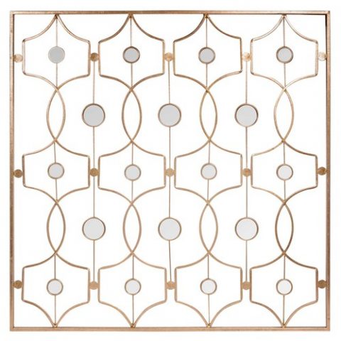 Arredo da parete dorato con specchi in metallo - 99.99 euro