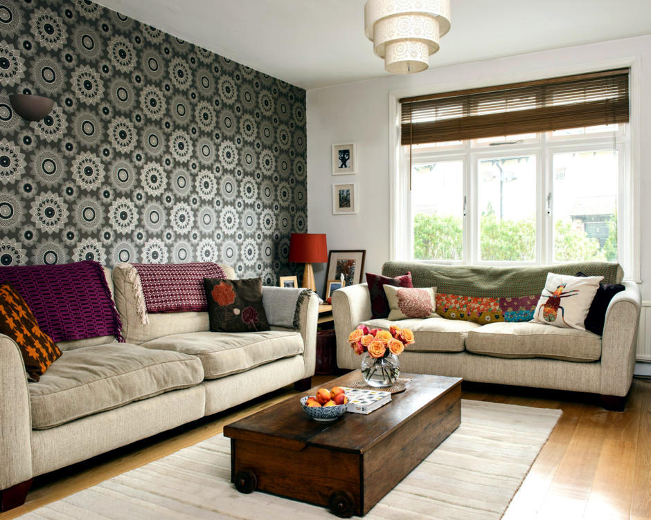 Brown Retro Wallpaper | Interior Design Ideas - Ofdesign