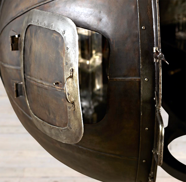 Old furniture bar designed from the German test machine bulb