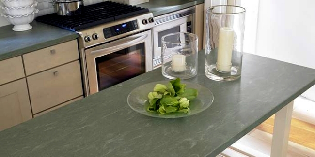 Modern kitchen countertop from DuPont serves as a wireless charger